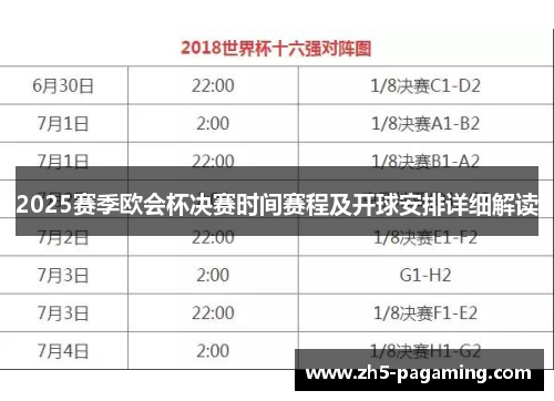 2025赛季欧会杯决赛时间赛程及开球安排详细解读